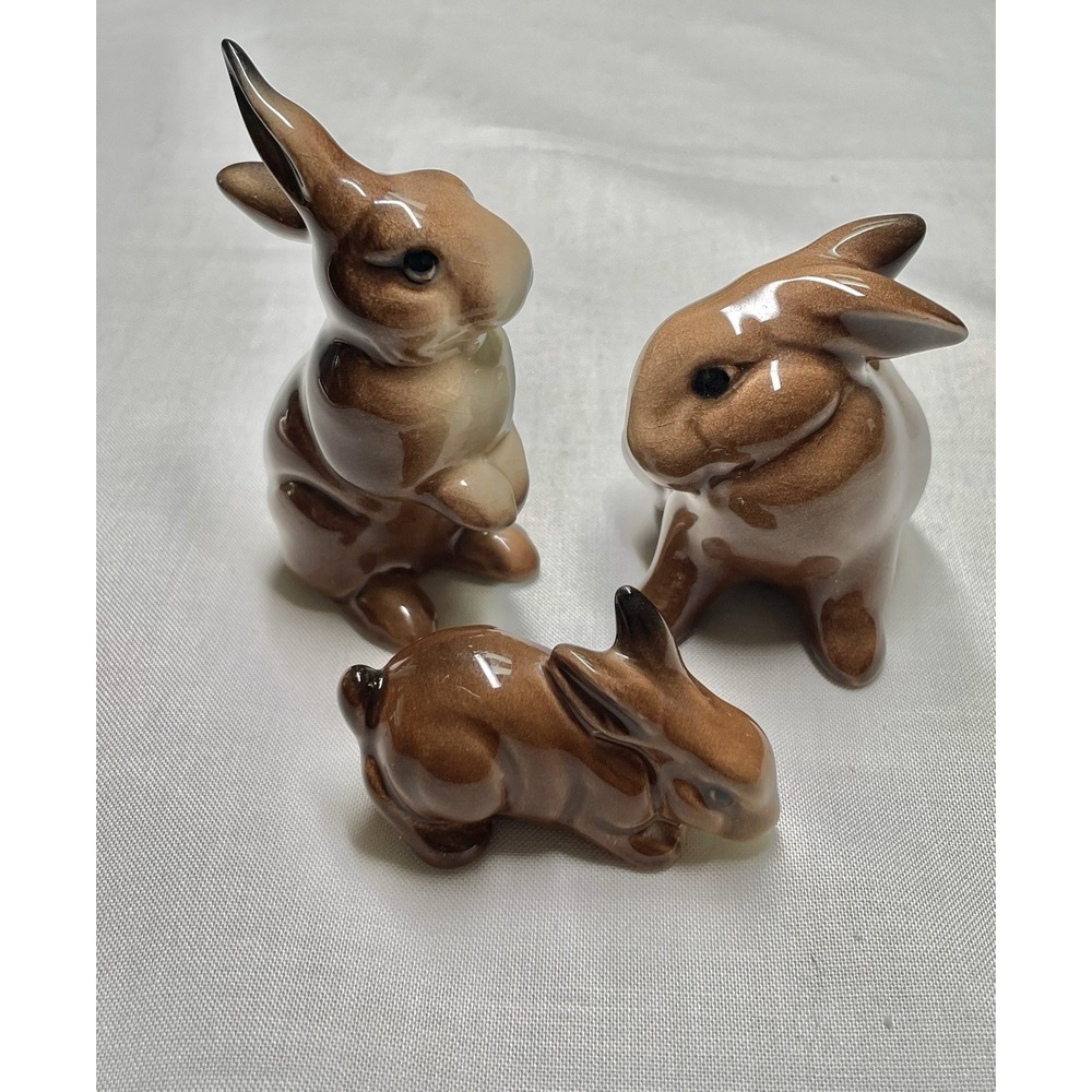 Vintage 1950s Beswick Rabbit Family 823, 824, 826 Made England. Great Condition!